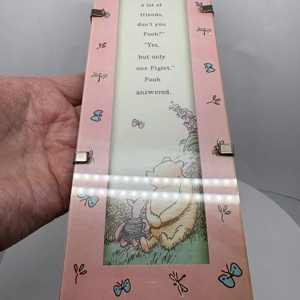 Winnie the Pooh Piglet Pink Picture Frame‎ Photo Display Quote Butterflies